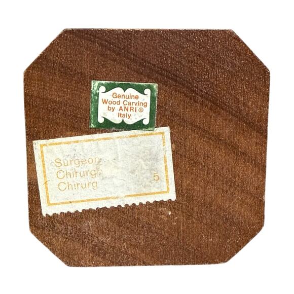 Vintage ANRI Figure Surgeon Cardiologist Wood Carving Handcrafted Italy Doctor - Picture 12 of 14